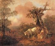 Thomas Gainsborough Landscape with a Woodcutter cowrting a Milkmaid china oil painting reproduction